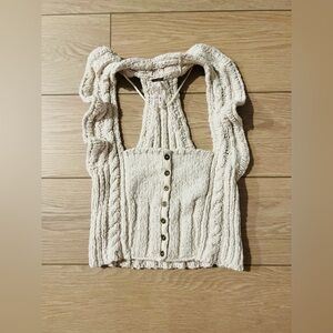 Free People cropped sweater tank size xs cream